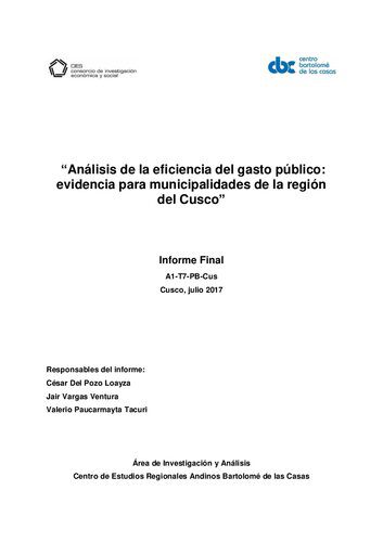 خرید و دانلود نسخه کامل کتاب Análisis de la eficiencia del gasto público: evidencia para municipalidades de la región del Cuzco. Informe Final_68e8d3ddcdaa3.jpeg خرید و دانلود نسخه کامل کتاب Análisis de la eficiencia del gasto público: evidencia para municipalidades de la región del Cuzco. Informe Final