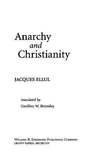خرید و دانلود نسخه کامل کتاب Anarchy and Christianity