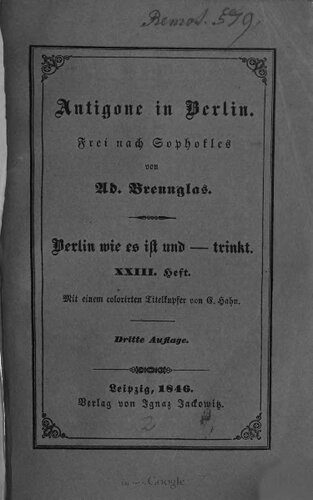 خرید و دانلود نسخه کامل کتاب Antigone in Berlin, frei nach Sophokles_68f878b592c92.jpeg خرید و دانلود نسخه کامل کتاب Antigone in Berlin, frei nach Sophokles