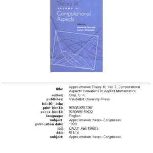 خرید و دانلود نسخه کامل کتاب Approximation Theory IX: Theoretical aspects