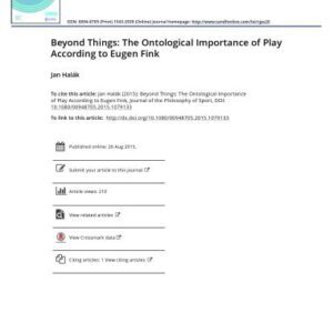 خرید و دانلود نسخه کامل کتاب [article] Beyond things: The ontological importance of play according to Eugen Fink