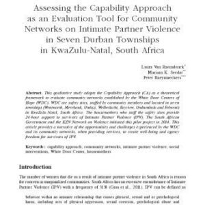 خرید و دانلود نسخه کامل کتاب Assessing the Capability Approach as an Evaluation Tool for Community Networks on Intimate Partner Violence in Seven Durban Townships in KwaZulu‑Natal, South Africa