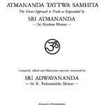خرید و دانلود نسخه کامل کتاب Atmananda Tattwa Samhita: The Direct Approach to Truth as Expounded by Sri Atmananda