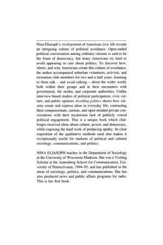 خرید و دانلود نسخه کامل کتاب Avoiding Politics: How Americans Produce Apathy in Everyday Life_68ea1f7ac4e1e.jpeg خرید و دانلود نسخه کامل کتاب Avoiding Politics: How Americans Produce Apathy in Everyday Life