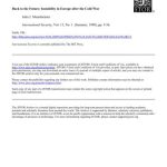 خرید و دانلود نسخه کامل کتاب Back to the Future: Instability in Europe after the Cold War