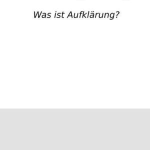 خرید و دانلود نسخه کامل کتاب Beantwortung der Frage: Was ist Aufklärung?