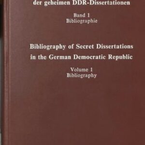 خرید و دانلود نسخه کامل کتاب Bibliographie der geheimen DDR-Dissertationen