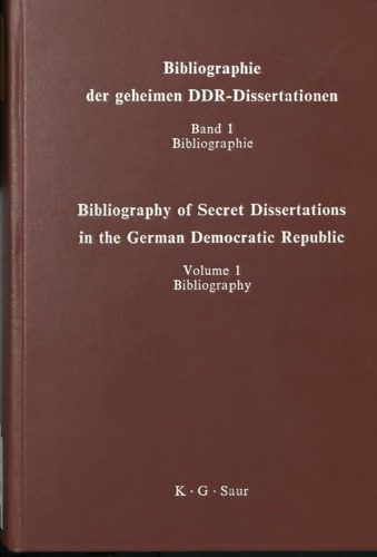 خرید و دانلود نسخه کامل کتاب Bibliographie der geheimen DDR-Dissertationen_68e4b35f7f8ce.jpeg خرید و دانلود نسخه کامل کتاب Bibliographie der geheimen DDR-Dissertationen