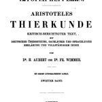 خرید و دانلود نسخه کامل کتاب Αριστοτελους Ιστοριαι Περι Ζωων. Aristoteles Thierkunde, kritisch-berichtigter Text, mit deutscher Übersetzung, sachlicher und sprachlicher Erklärung und vollständigem Index, Band II