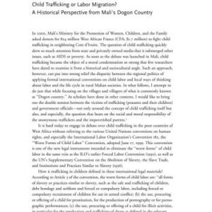 خرید و دانلود نسخه کامل کتاب Child Trafficking or Labor Migration? A Historical Perspective from Mali’s Dogon Country