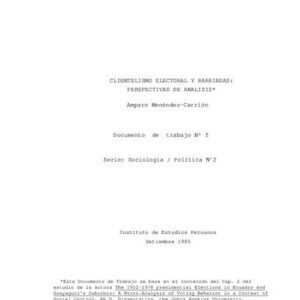 خرید و دانلود نسخه کامل کتاب Clientelismo electoral y barriadas: perspectivas de análisis