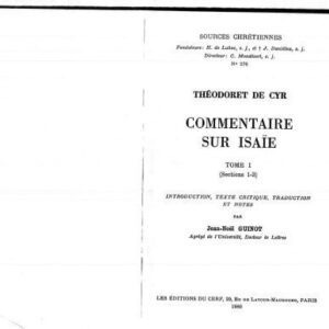 خرید و دانلود نسخه کامل کتاب Commentaire sur Isaïe, sections 1-3, tome I
