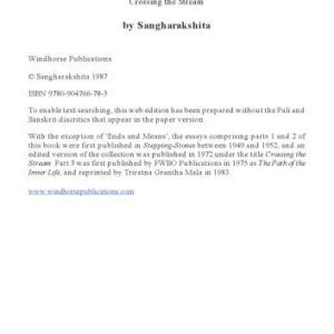 خرید و دانلود نسخه کامل کتاب Crossing the Stream: Reflections on the Buddhist Spiritual Path