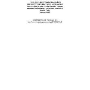خرید و دانلود نسخه کامل کتاب ¿Cuál es el destino de los países abundantes en recursos minerales? Nueva evidencia sobre la relación entre recursos naturales, instituciones y crecimiento económico