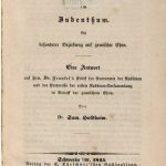 خرید و دانلود نسخه کامل کتاب Das Religiöse Politische im Judentum. Eine Antwort auf Hrn. Dr. Frankel’s Kritik an der Autonomie der Rabbinen und Protokolle der ersten Rabbiner-Versammlung in Betreff der gemischten Ehen
