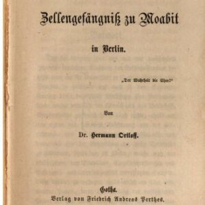 خرید و دانلود نسخه کامل کتاب Das Zellengefängnis zu Moabit in Berlin