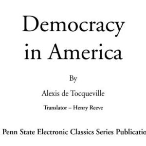 خرید و دانلود نسخه کامل کتاب Democracy In America Volume 1