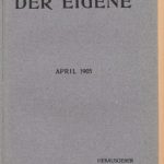 خرید و دانلود نسخه کامل کتاب Der Eigene: April 1905