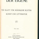 خرید و دانلود نسخه کامل کتاب Der Eigene: Ein Blatt für männliche Kultur, Kunst und Litteratur, Mai 1903