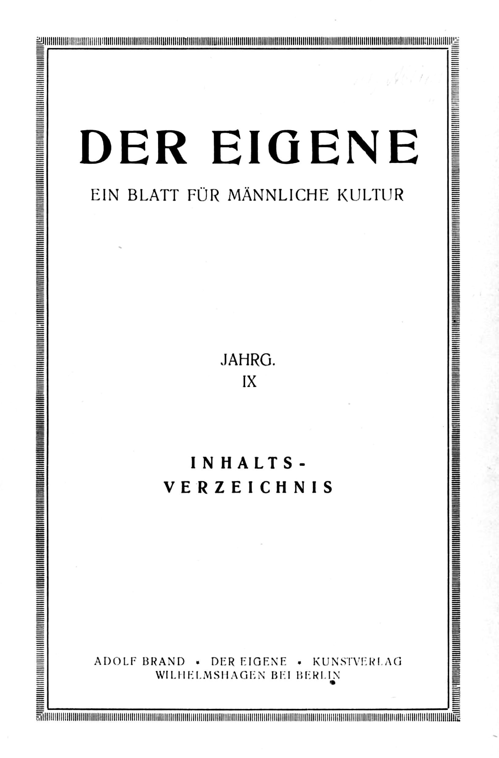 خرید و دانلود نسخه کامل کتاب Der Eigene, Jahrgang IX: Ein Blatt für männliche Kultur_68e6b60026003.jpeg خرید و دانلود نسخه کامل کتاب Der Eigene, Jahrgang IX: Ein Blatt für männliche Kultur