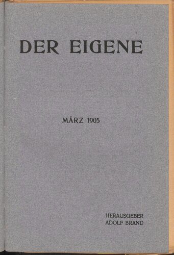 خرید و دانلود نسخه کامل کتاب Der Eigene: März 1905_68e6b68b3941d.jpeg خرید و دانلود نسخه کامل کتاب Der Eigene: März 1905