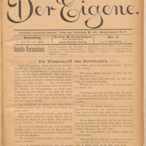 خرید و دانلود نسخه کامل کتاب Der Eigene: No. 4, am 19. Juli 1896