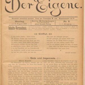خرید و دانلود نسخه کامل کتاب Der Eigene: No. 5, am 10. August 1896