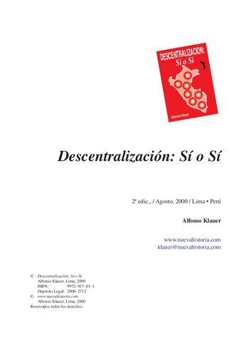 خرید و دانلود نسخه کامل کتاب Descentralización: sí o sí (Perú)_68e6b559128b5.jpeg خرید و دانلود نسخه کامل کتاب Descentralización: sí o sí (Perú)