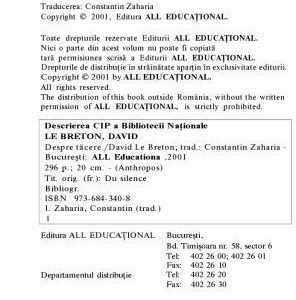 خرید و دانلود نسخه کامل کتاب Despre Tăcere