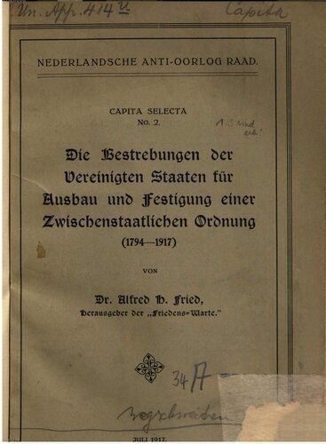 خرید و دانلود نسخه کامل کتاب Die Bestrebungen der Vereinigten Staaten für Ausbau und Festigung einer zwischenstaatlichen Ordnung (1794-1917)_68f725090cfbf.jpeg خرید و دانلود نسخه کامل کتاب Die Bestrebungen der Vereinigten Staaten für Ausbau und Festigung einer zwischenstaatlichen Ordnung (1794-1917)