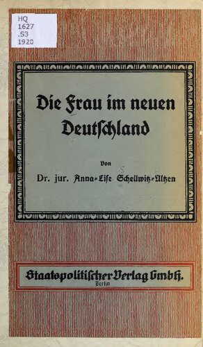 خرید و دانلود نسخه کامل کتاب Die Frauen im neuen Deutschland_68f82b885660b.jpeg خرید و دانلود نسخه کامل کتاب Die Frauen im neuen Deutschland