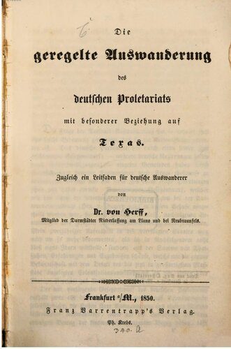 خرید و دانلود نسخه کامل کتاب Die geregelte Auswanderung des deutschen Proletariats mit besonderer Beziehung auf Texas. Zugleich ein Leitfaden für deutsche Auswanderer_68f88ea4a31dc.jpeg خرید و دانلود نسخه کامل کتاب Die geregelte Auswanderung des deutschen Proletariats mit besonderer Beziehung auf Texas. Zugleich ein Leitfaden für deutsche Auswanderer