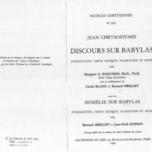 خرید و دانلود نسخه کامل کتاب Discours sur Babylas