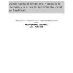 خرید و دانلود نسخه کامل کتاب Donde habita el olvido: los (h)usos de la memoria y la crisis del movimiento social en San Martín