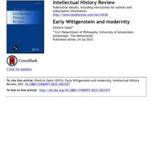 خرید و دانلود نسخه کامل کتاب Early Wittgenstein and modernity