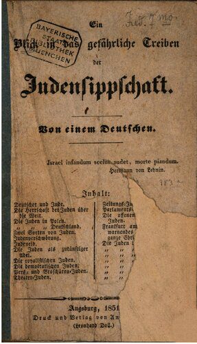 خرید و دانلود نسخه کامل کتاب Ein Blick in das gefährliche Treiben der Judensippschaft_68f8b4ef8cb3d.jpeg خرید و دانلود نسخه کامل کتاب Ein Blick in das gefährliche Treiben der Judensippschaft