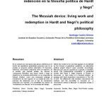 خرید و دانلود نسخه کامل کتاب El dispositivo del Mesías. Trabajo vivo y redención en la filosofía política de Hardt & Negri (artículo)