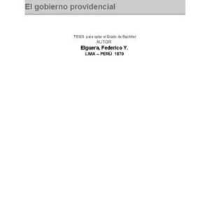 خرید و دانلود نسخه کامل کتاب El gobierno providencial