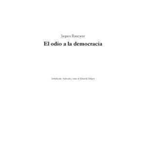 خرید و دانلود نسخه کامل کتاب El Odio A La Democracia