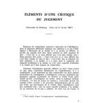 خرید و دانلود نسخه کامل کتاب Eléments d’une critique du jugement