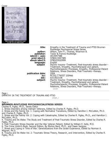 خرید و دانلود نسخه کامل کتاب Empathy in the Treatment of Trauma and PTSD (Series in Psychosocial Stress)_68e41f1698948.jpeg خرید و دانلود نسخه کامل کتاب Empathy in the Treatment of Trauma and PTSD (Series in Psychosocial Stress)