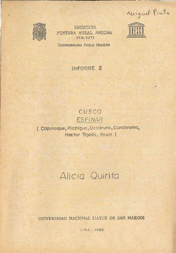 خرید و دانلود نسخه کامل کتاب Encuesta Pintura Mural Andina. Informe 2: Cuzco, Espinar (Coporoque, Pichigua, Occoruro, Condoroma, Héctor Tejada, Yauri)_68e35edda1a49.jpeg خرید و دانلود نسخه کامل کتاب Encuesta Pintura Mural Andina. Informe 2: Cuzco, Espinar (Coporoque, Pichigua, Occoruro, Condoroma, Héctor Tejada, Yauri)