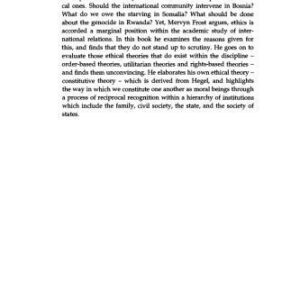 خرید و دانلود نسخه کامل کتاب Ethics in International Relations: A Constitutive Theory
