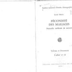 خرید و دانلود نسخه کامل کتاب Fécondité des mariages