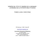 خرید و دانلود نسخه کامل کتاب Genèse de l’état et genèse de la monnaie : le modèle de la potentia multitudinis