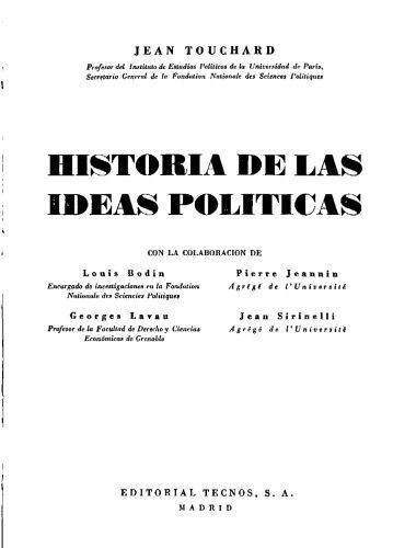 خرید و دانلود نسخه کامل کتاب Historia de las Ideas Politicas