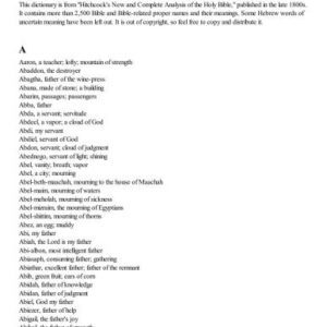 خرید و دانلود نسخه کامل کتاب Hitchcock’s Bible Names Dictionary