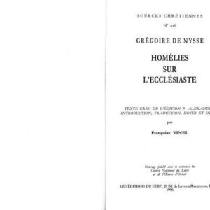 خرید و دانلود نسخه کامل کتاب Homélies sur l’Ecclésiaste