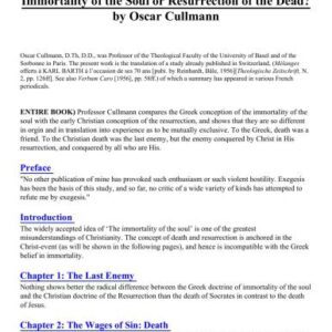 خرید و دانلود نسخه کامل کتاب Immortality of the Soul or Resurrection of the Dead?