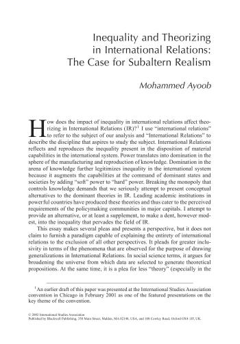 خرید و دانلود نسخه کامل کتاب Inequality and Theorizing in International Relations: The Case of Subaltern Realism_68f7e715dcaf2.jpeg خرید و دانلود نسخه کامل کتاب Inequality and Theorizing in International Relations: The Case of Subaltern Realism